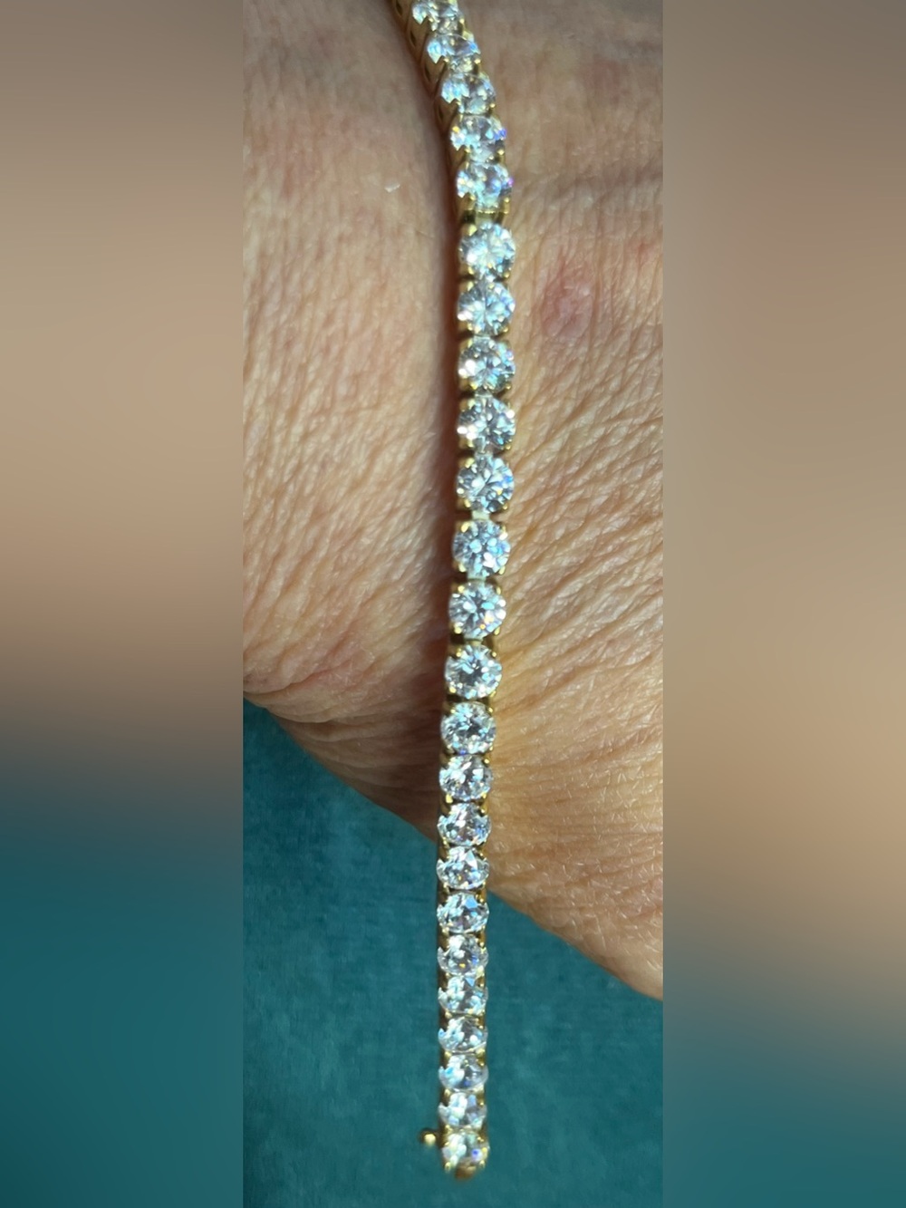 Classic Gold Tennis Bracelet with AAA CZs STUNNING SPARKLE 8”